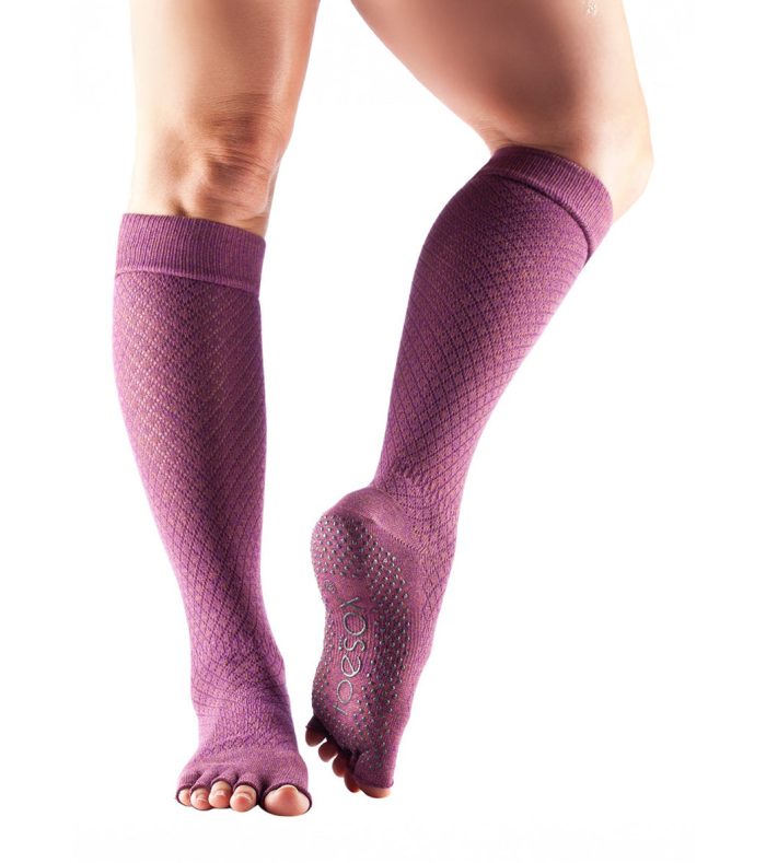 Toesox Knee High Scrunch Half-Toe Yoga Grip Socks - Image 16