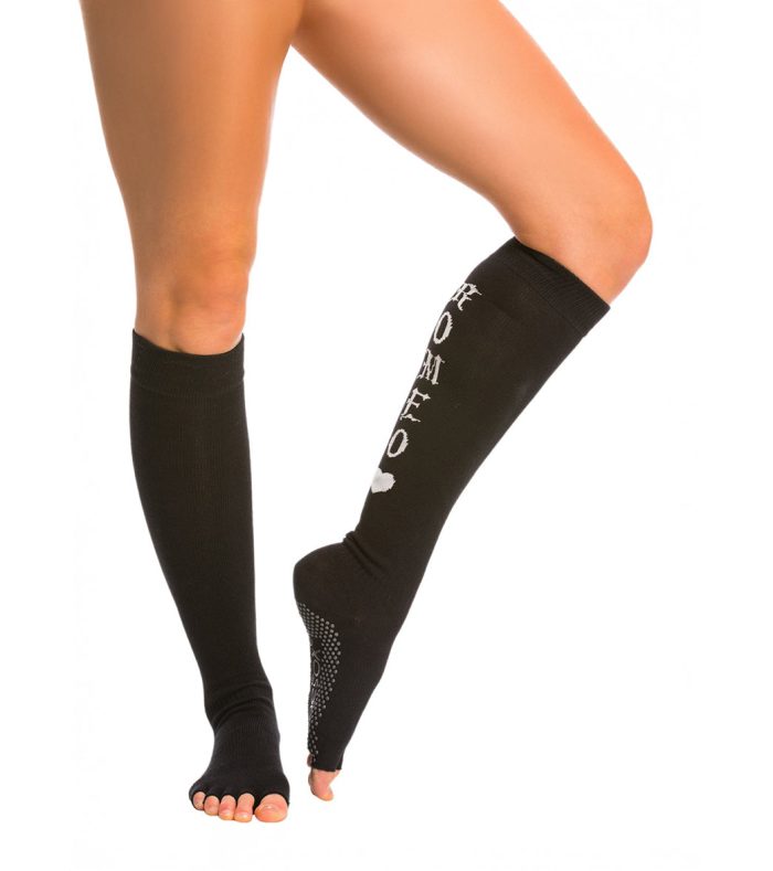 Toesox Knee High Scrunch Half-Toe Yoga Grip Socks