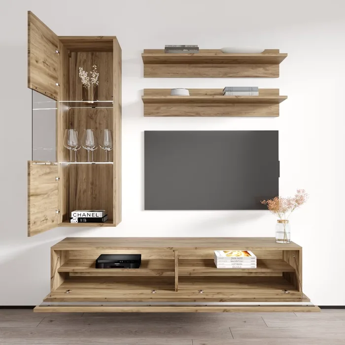 Fly H3 35TV Wall Mounted Floating Modern Entertainment Center - Image 4
